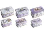 Set of 2 metal food boxes with lavender decorations