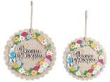 Set of 2 wooden garlands with Happy Easter writing to hang