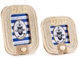 Set of 2 wooden photo holders rope decorations dad design