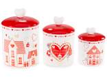 Set of 3 ceramic food jars with lids
