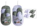 Set of 4 pairs of felt slippers in Christmas hanging slipper
