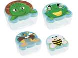 Set of 4 turtle polypropylene snack containers