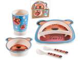 Set pappa in melamina con 2 piatti, 2 posate e bicchiere