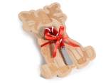 Set tagliere in legno a renna con coltello e fiocco