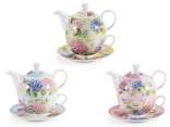 Set tazas, teteras y platillos porcelana decorados