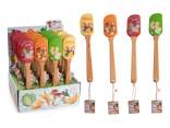 Silicone and wooden cake spatula garden fruits