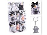 Silicone cat keychain in gift box card and display