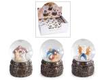 Snow globe with Nativity scene on resin base