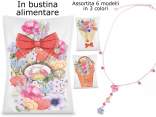 Sorpresa collana metallo Fiore in card e busta alimentare