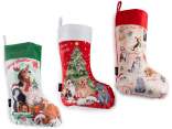 Șosetă de Crăciun din material textil moale cu imprimeu anim