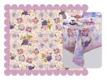 Stain-resistant rectangular tablecloth with floral print