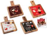 Tagliere in legno di acacia e ceramica con decori tema vino