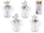 Tarro de cristal con ángel de resina con oración