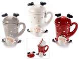 Tasse à thé céramique Père Noël 300 ml,filtre et couvercle
