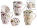 Tasse à thé en porcelaine 300 ml avec filtre et couvercle