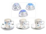 Taza y platillo de porcelana en caja de regalo
