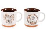 Tazza in porcellana 350 ml con interno colorato e scritte