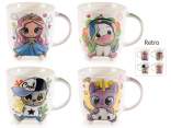 Tazza in porcellana 350 ml con piedini e stampa per bimbi