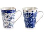 Tazza in porcellana da 280 ml con decoro maiolica blu