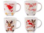Tazza natalizia in porcellana 300ml con piedini