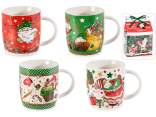 Tazza natalizia in porcellana 350ml decoro gnometti