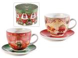 Tazza natalizia in porcellana 450ml con piattino