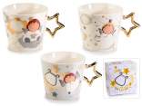 Tazza porcellana 40ml con manico a stella oro angioletti