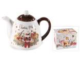 Théière de Noël en céramique 800 ml avec décorations