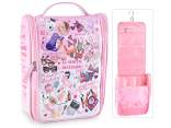 Trousse de toilette de voyage en simili cuir rose