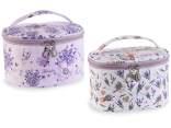 Trousse de toilette en tissu à 4 compartiments avec lavande
