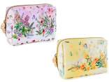 Trousse de toilette en tissu fleuri avec fermeture éclair