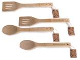 Utensile in legno di bamboo con scritte natalizie incise