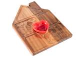 Vassoio in legno 5 scomparti con coppetta in ceramica cuore