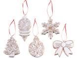 White/gold Christmas decoration in resin paste