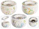Windproof ceramic ashtray with floral decorations
