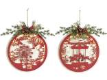 Wooden Christmas picture with LED lights to hang