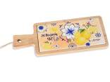 Wooden and ceramic cutting board with citrus decoration