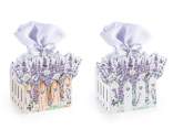 Wooden basket lavender decorations and two-tone fabric bag