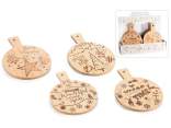 Wooden cutting board decorated with gold edge