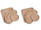 Wooden food tray 3 compartments for aperitif