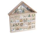 Wooden house-shaped advent calendar