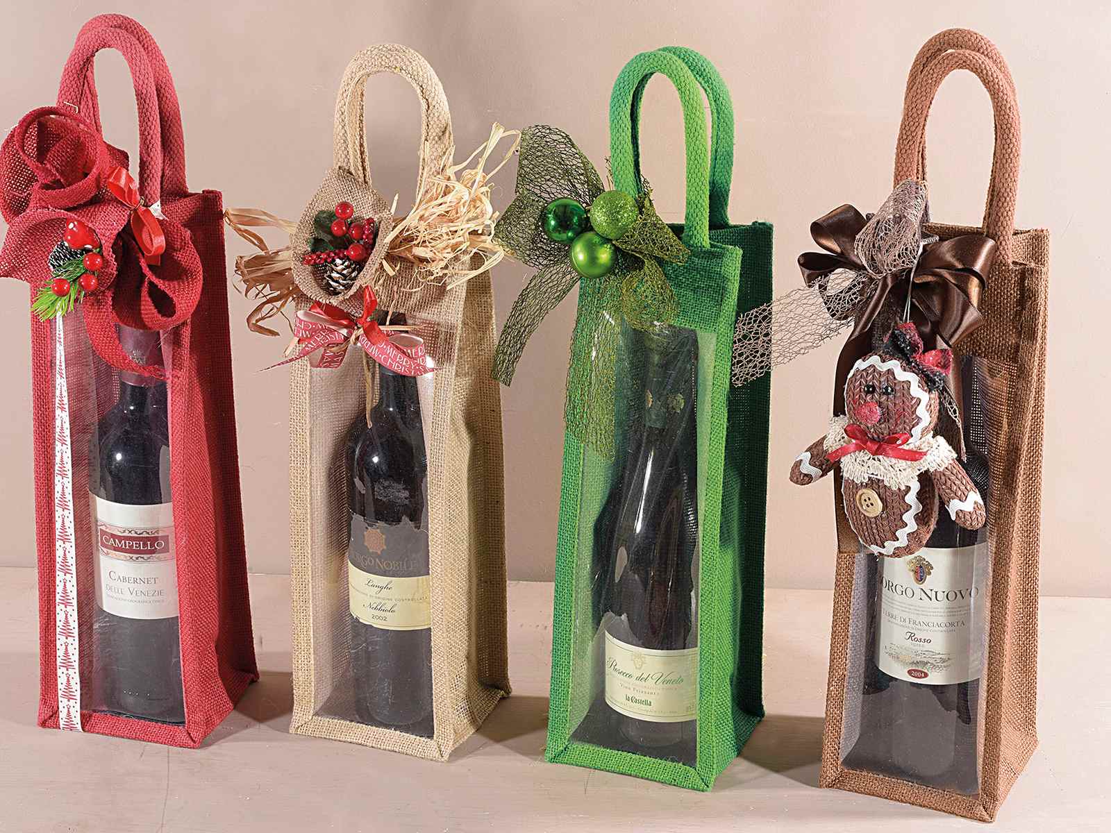 Bolsas de yute para con asas ventana - Art From Italy