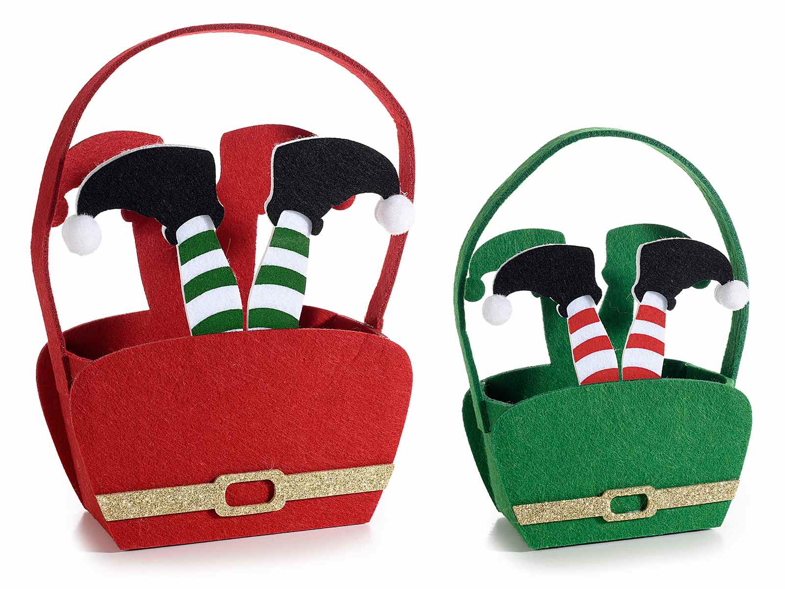 Set of 2 "Elfi" cloth bags with gold glitter details (56.40.91) Art