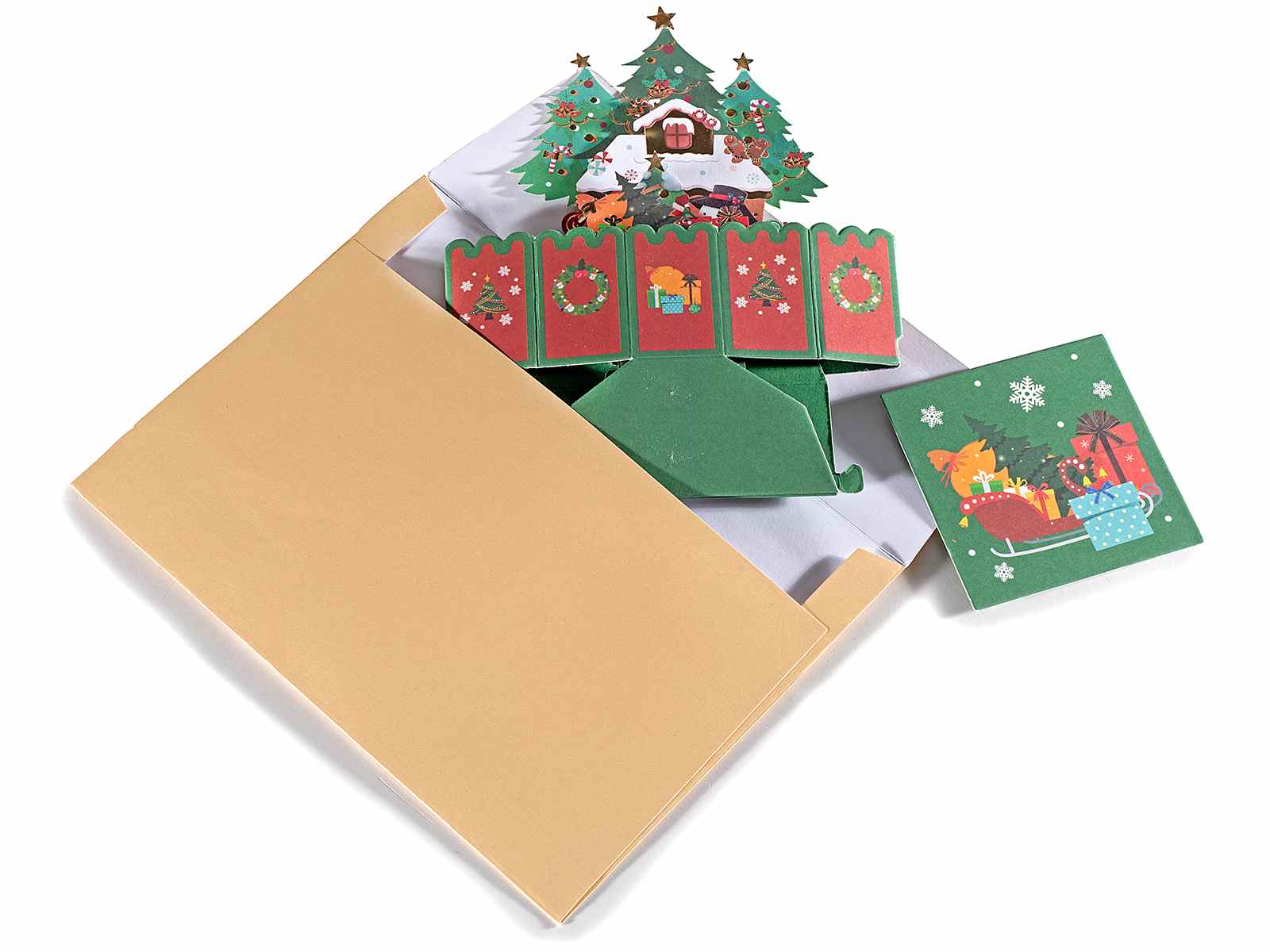 Carte De Noël Pop-up 3D – Panier De Fleurs De Noël – Avec Enveloppe Et Petite Carte Vierge – Taille 17,8 X 12,7 Cm – Cadeau Décoratif Festif - 9