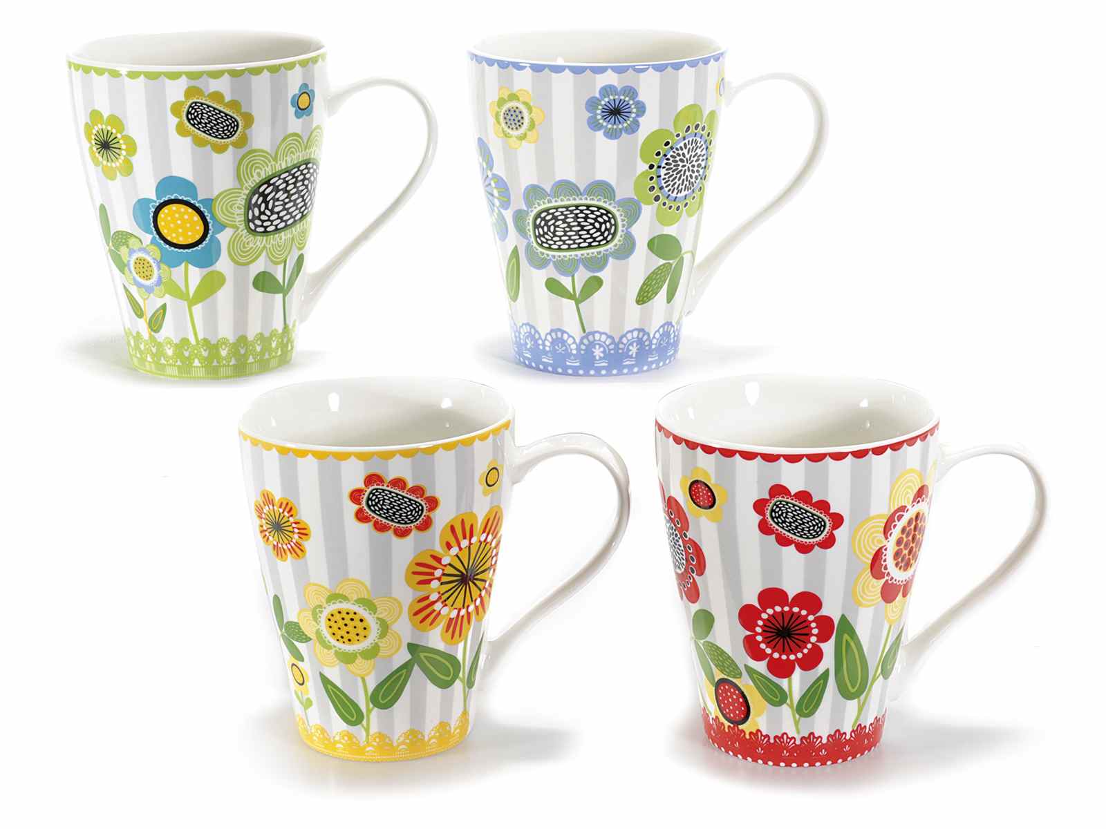 Porcelain Mug W Colored Flowers 71 29 21 Art From Italy