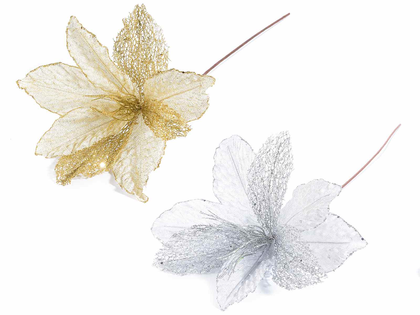 Stoff Weihnachtsstern Mit Glitzer 090234 Art From Italy