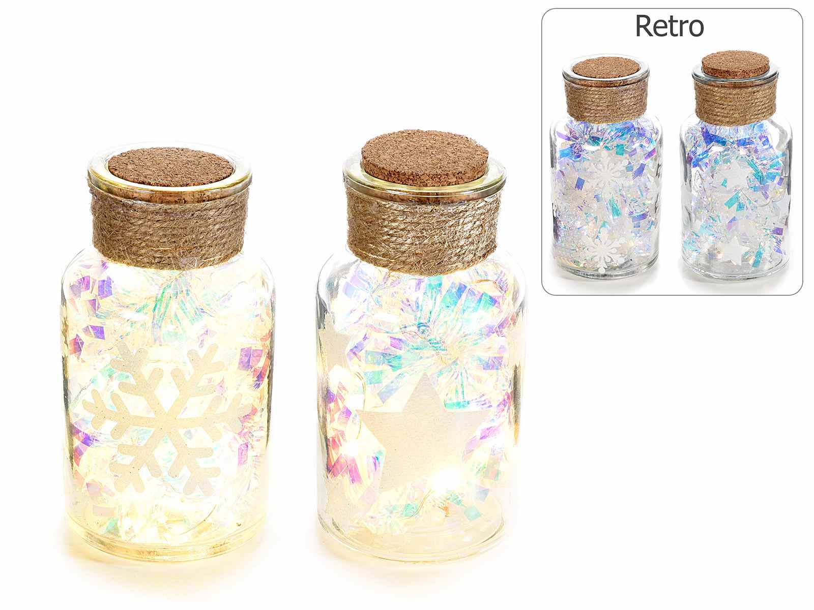 con palma idea regalo per Natale con monogramma diviso Barattolo in vetro personalizzato 