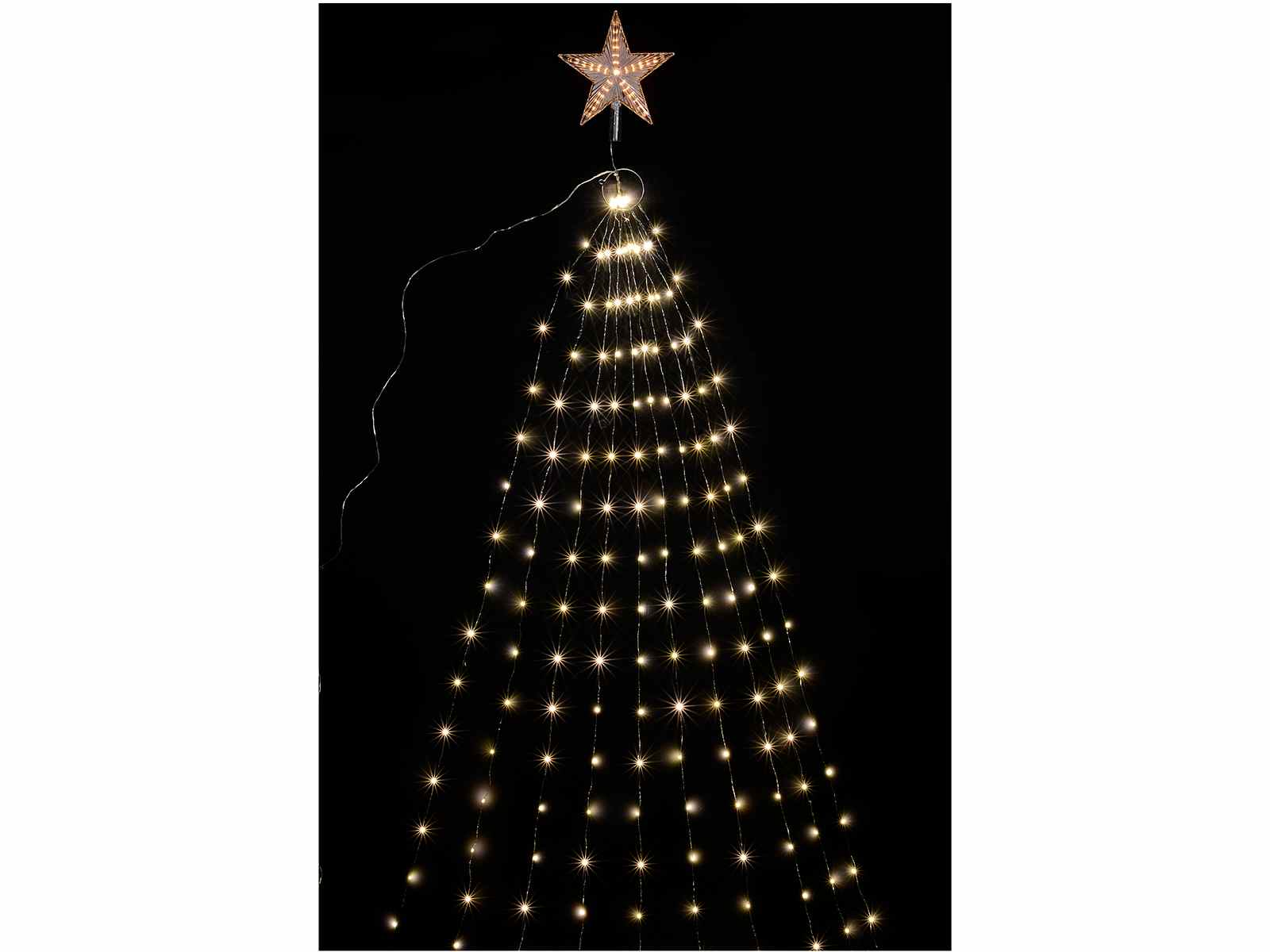 Puntale A Stella Per Albero Di Natale.Puntale Stella A Cascata 10 Fili H1 7m 180 Led Bianco Caldo 53 21 39 Art From Italy