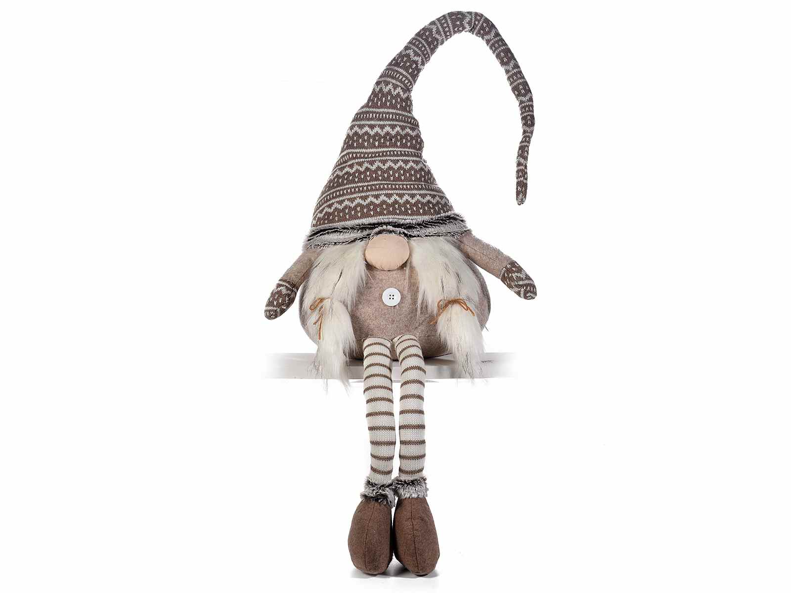 Immagini Mamma Natale.Mamma Natale Gambelunghe In Stoffa Marrone Con Calze A Righe 56 34 07 Art From Italy