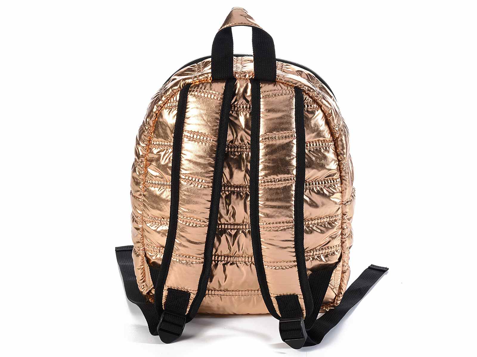 Zainetto in stoffa stile piumino lucido con tasca frontale (56.39.00) - Art  From Italy